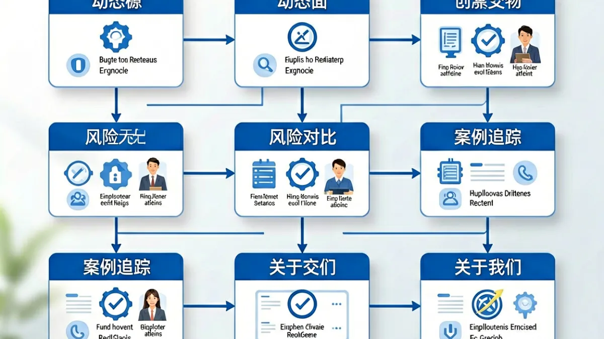 91暗网内容栏目结构示意图，展示科普、动态、风险、案例四个核心模块之间的逻辑关系